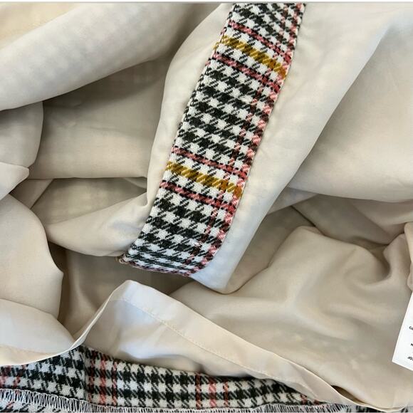 Talbots Button Front Wool Blend Houndstooth Plaid Above the Knee Size 10 - Picture 9 of 11